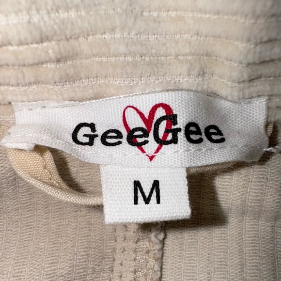 GeeGee Cream Corduroy Button-Up shirt/Jacket dress.  Size M  VGUC - Picture 12 of 12